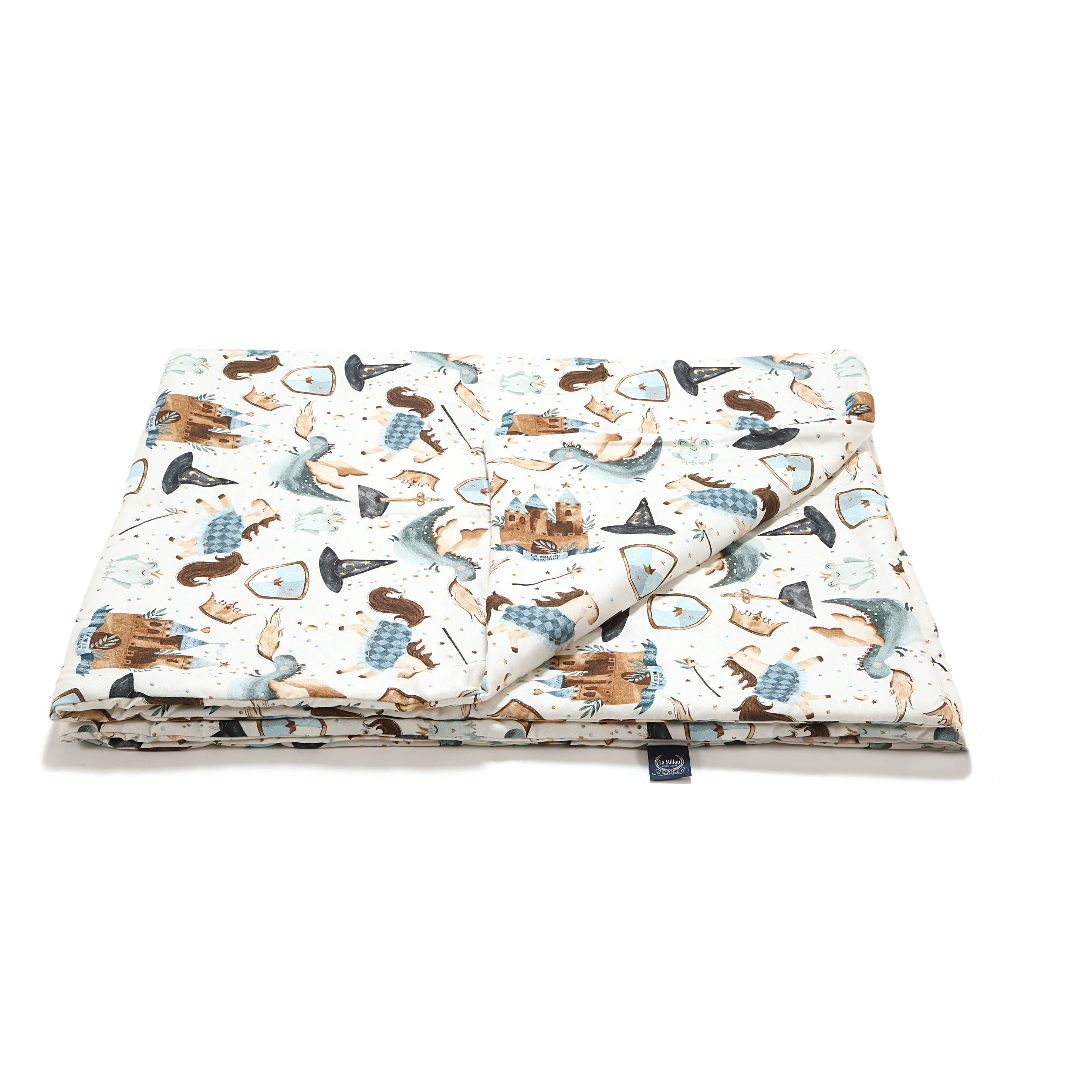 La Millou波蘭 竹纖涼感被(140x110cm)｜抗菌被｜無流蘇簡約質感｜仙履奇緣(藍底)