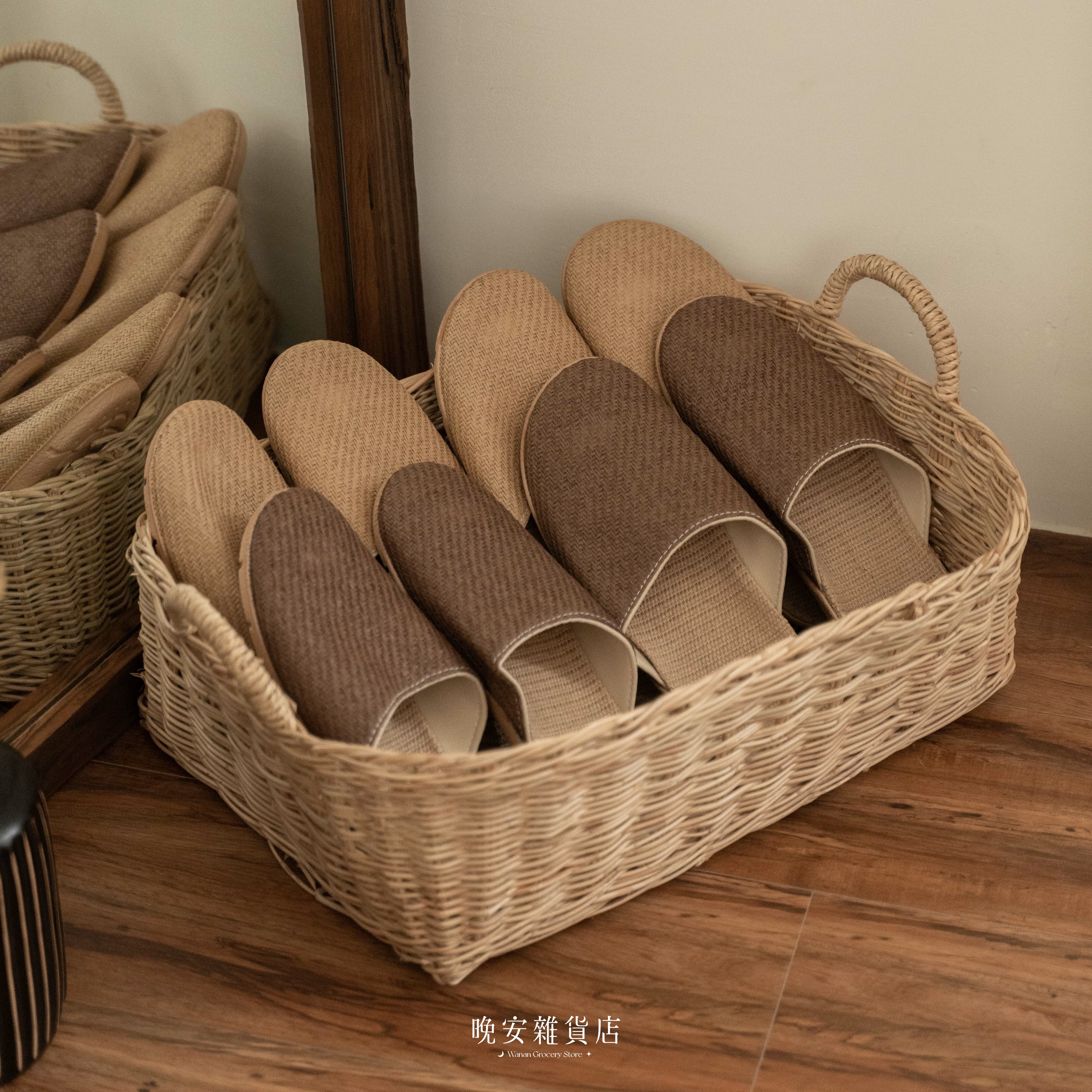 【日式寂靜】亞麻編織室內拖鞋