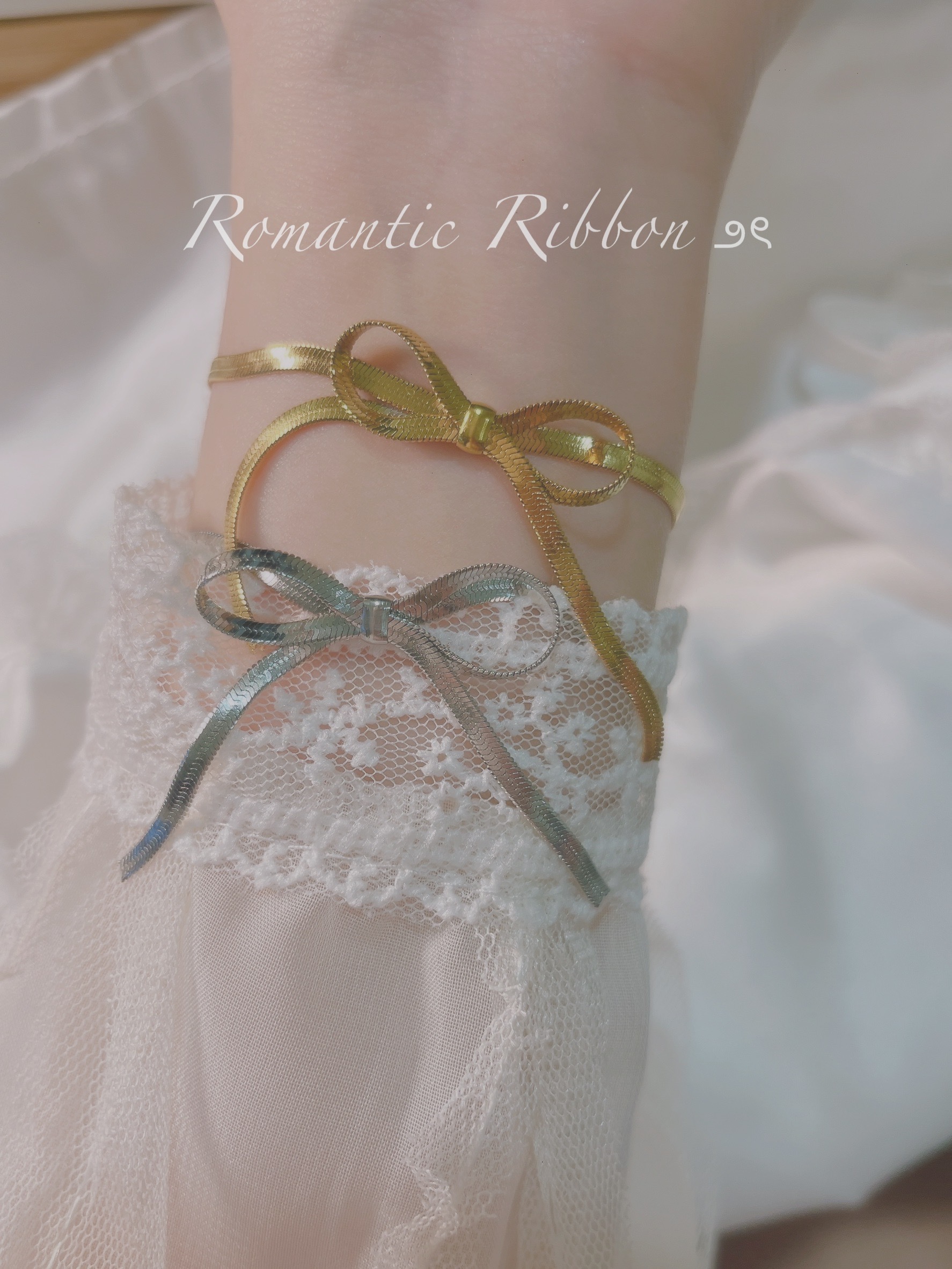 B06 Romantic Ribbon bracelet 浪漫蝴蝶結手鍊 - 316L