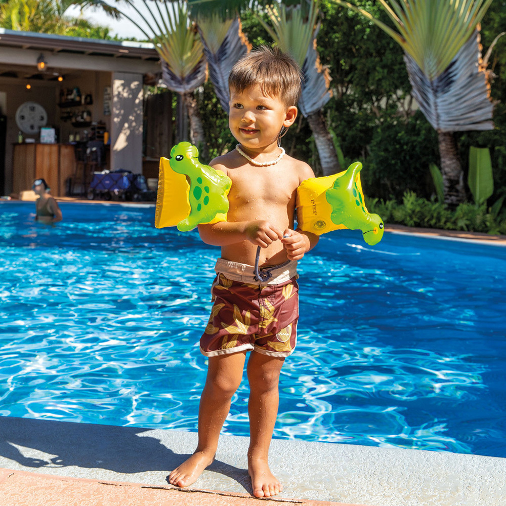 恐龍充氣臂圈 - 黃/綠