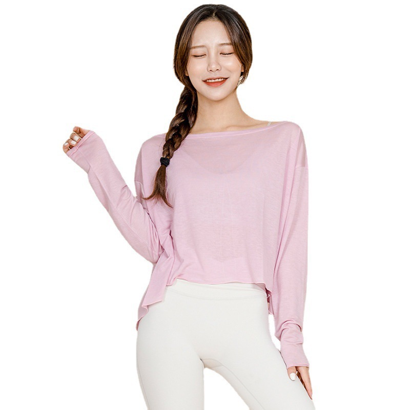 素色寬鬆版瑜珈健身上衣(三色)