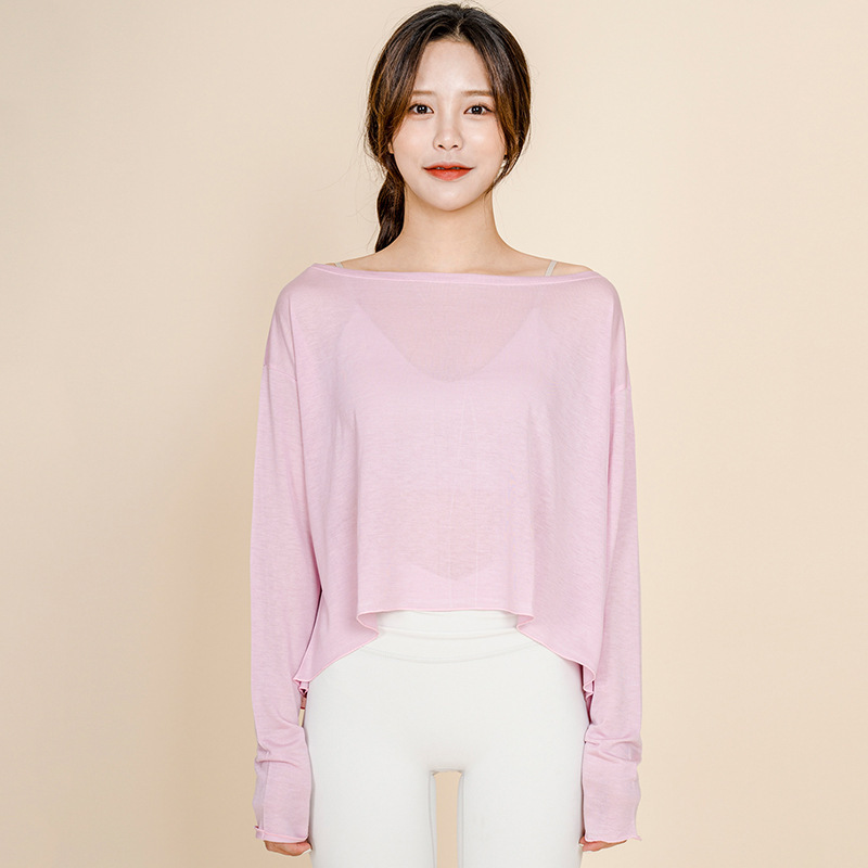 素色寬鬆版瑜珈健身上衣(三色)