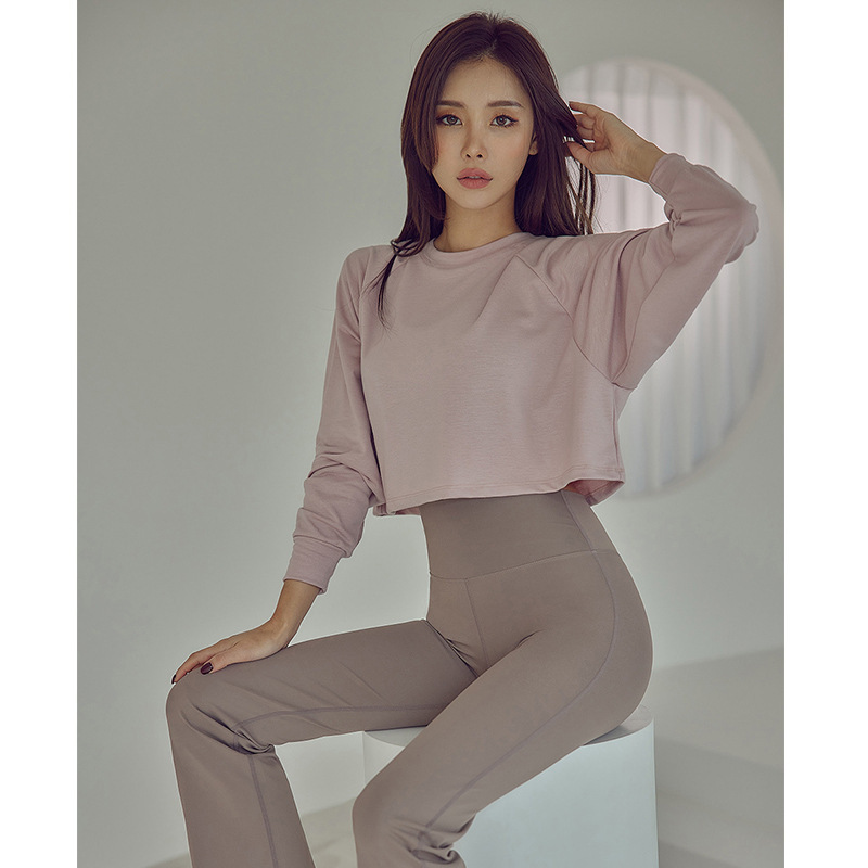 運動甜心簡約短版健身上衣(四色)