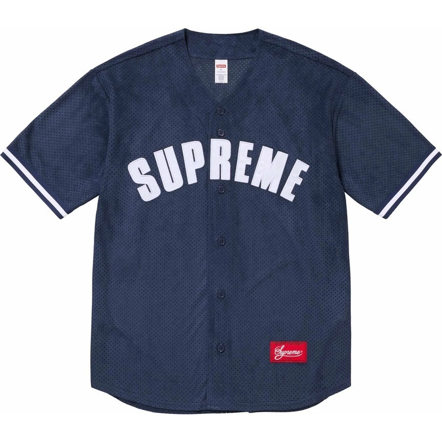『代購商品』2024SS SUPREME ULTRASUEDE MESH BASEBALL JERSEY 棒球衫 ARCH LOGO 現貨