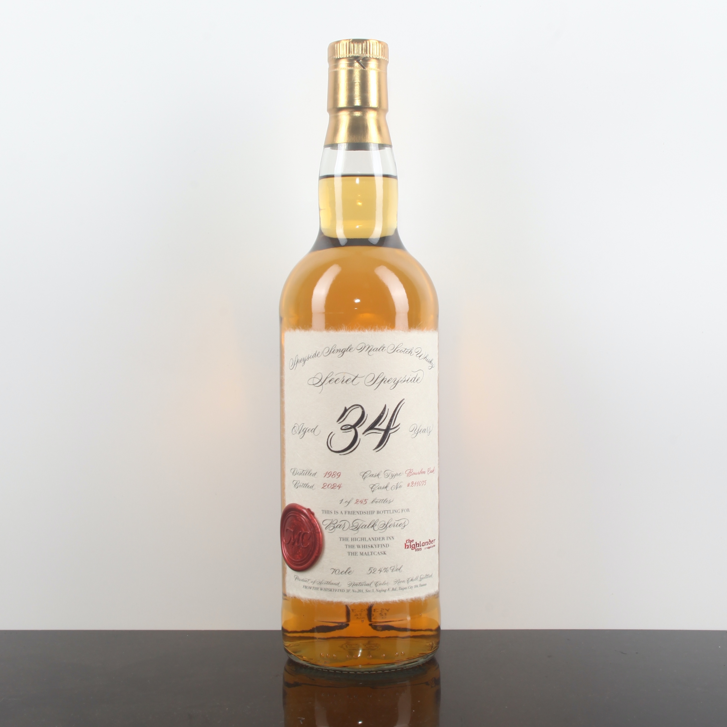 單支 ： The MaltCask x Highlander Inn x The Whiskyfind A Secret Speyside 1989/2024 34YO 52.4%