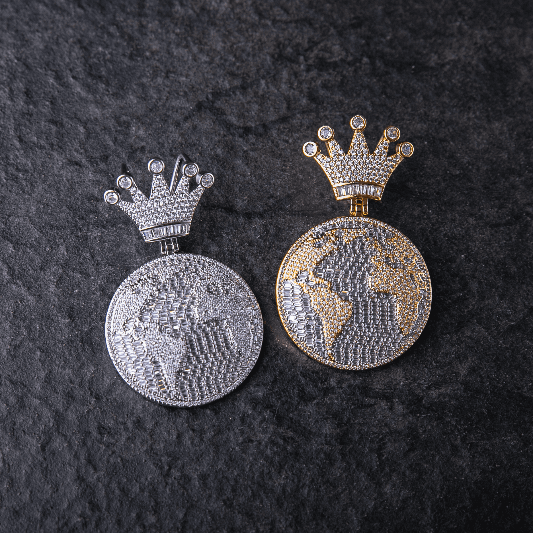 滿鑲世界地球墜飾