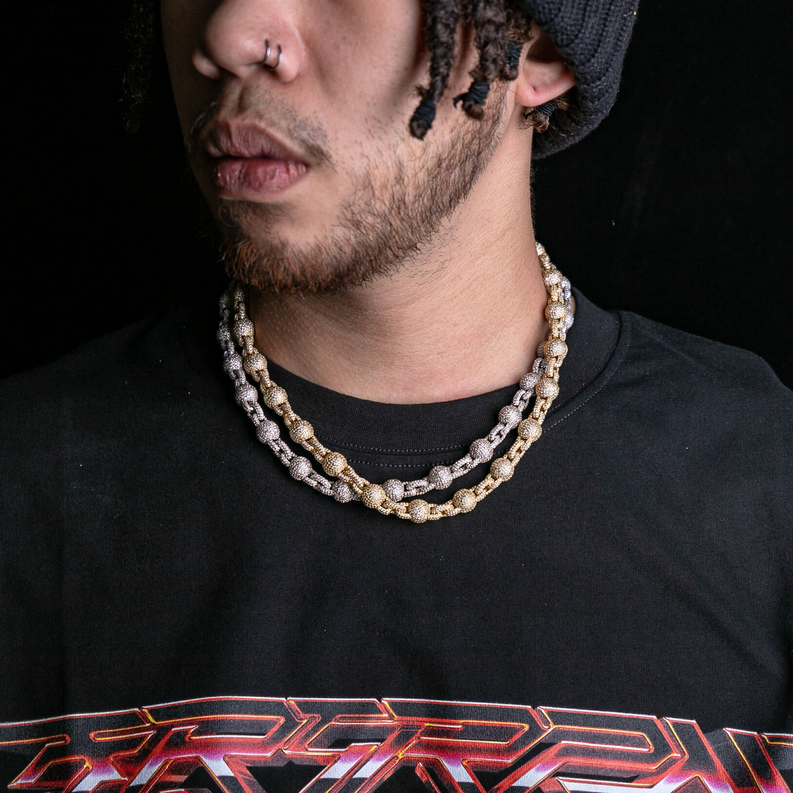 10mm滿鑲冰球項鍊