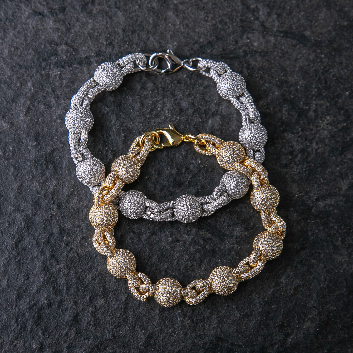 10mm滿鑲冰球手鍊