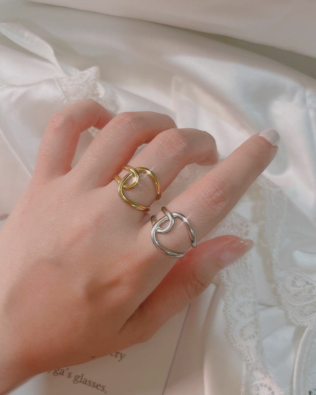 現代感交錯線條醫療鋼開口戒