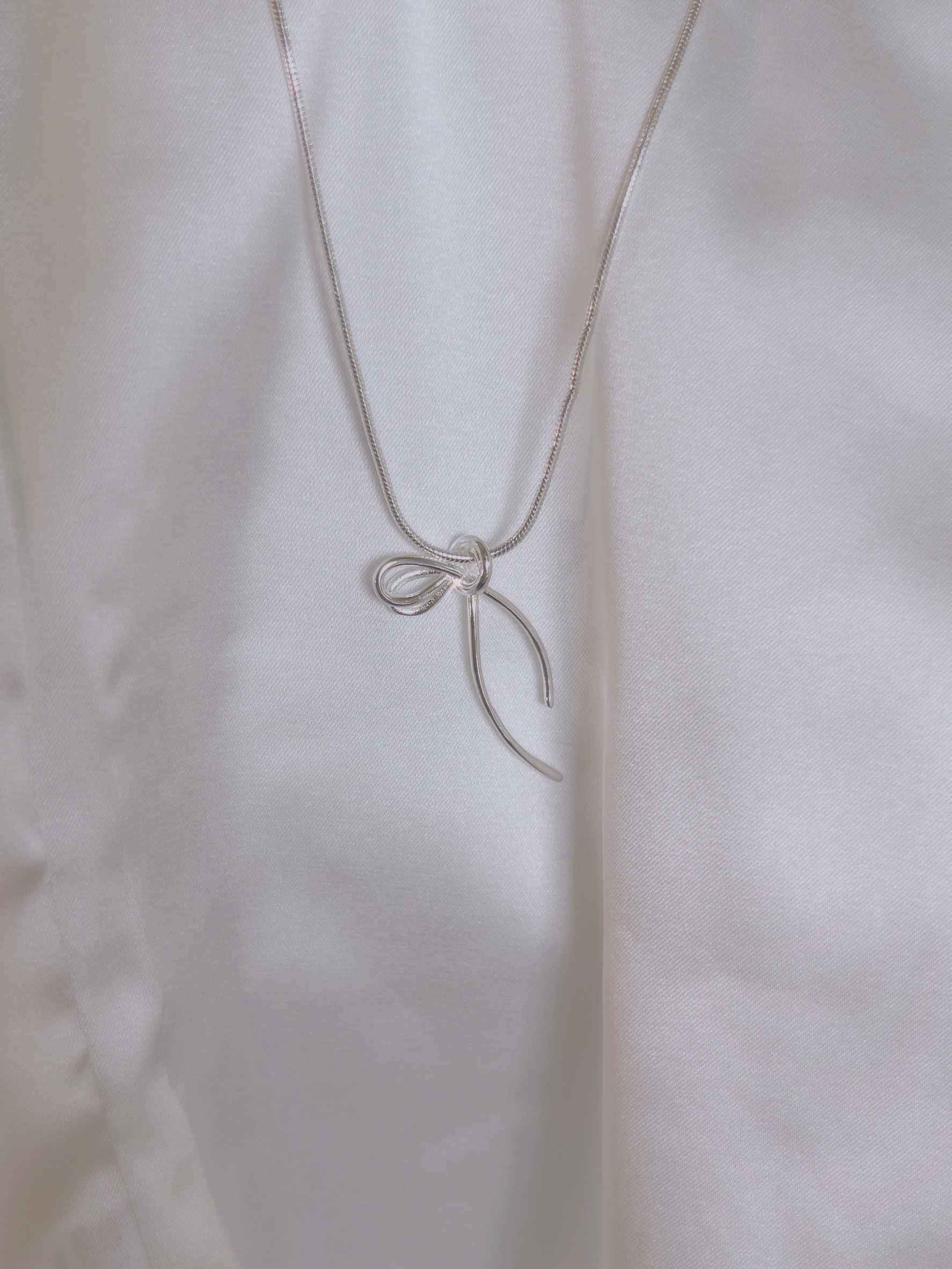 韓國綁帶純銀高拋光純銀項鍊