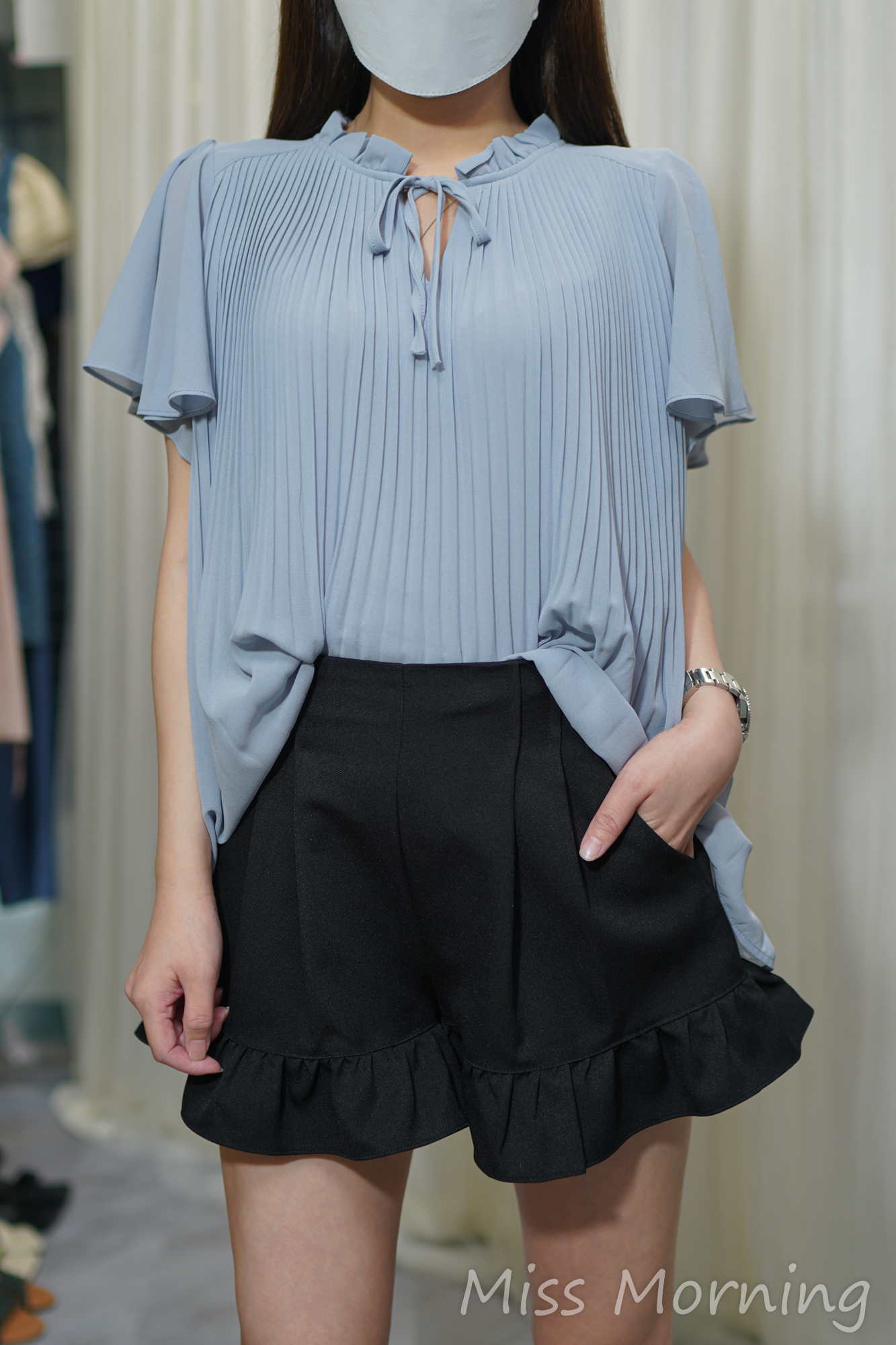 重工百摺雪紡上衣(13997)