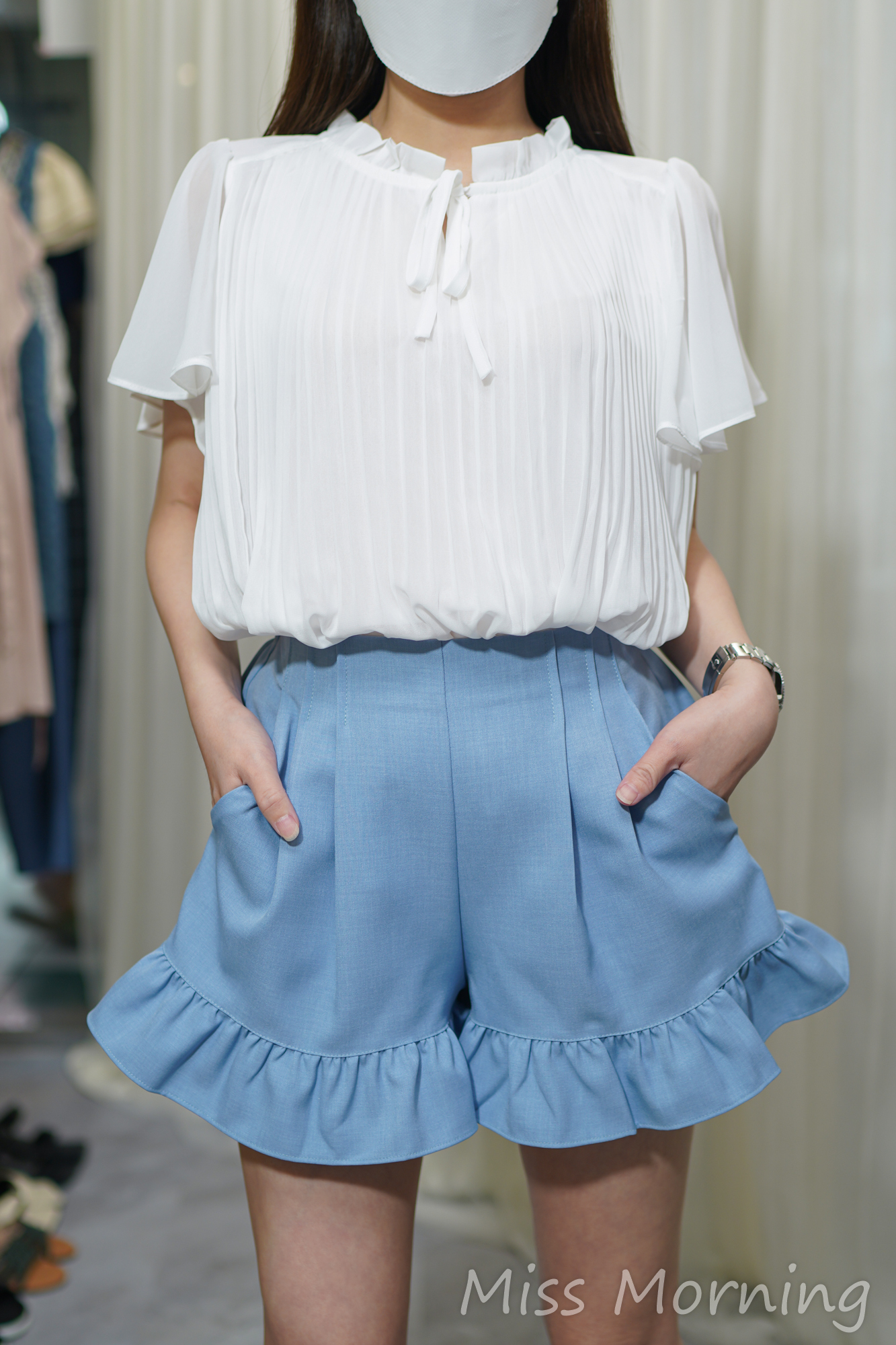 重工百摺雪紡上衣(13997)