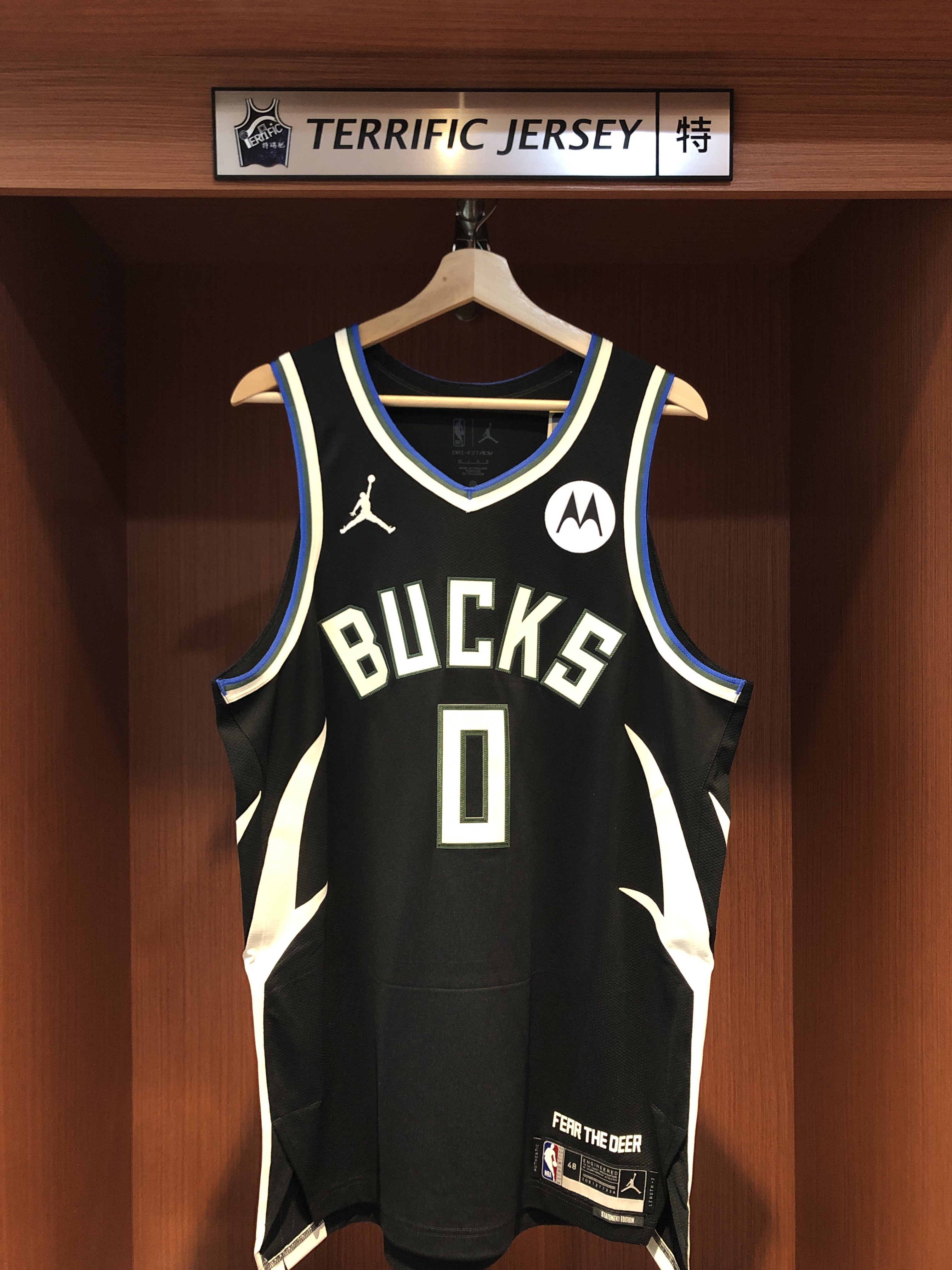 NBA球衣 Damian Lillard 密爾瓦基公鹿黑 Statement Jordan Authentic 球員版 電繡 含贊助商標 全新