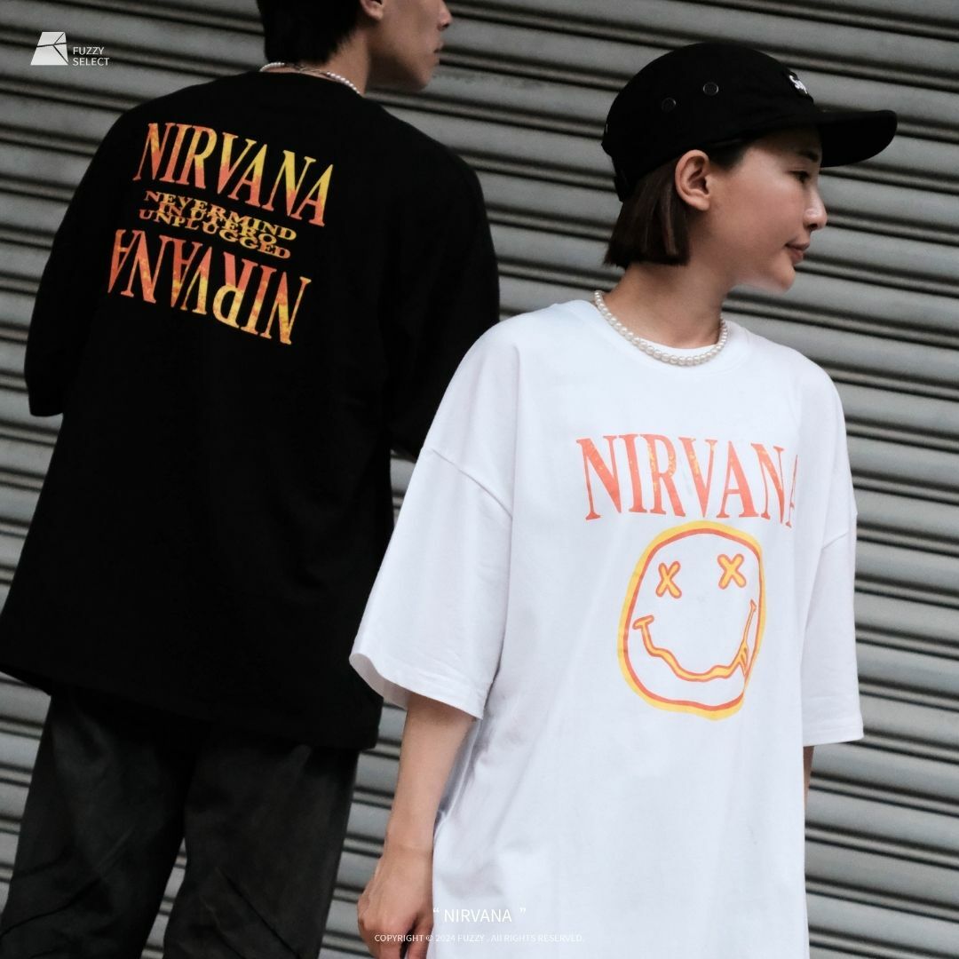 【逢甲 FUZZY】Nirvana Tee 死亡 笑臉 潮流 日常 美式 圖案 Logo 短T 短Tee 黑 白