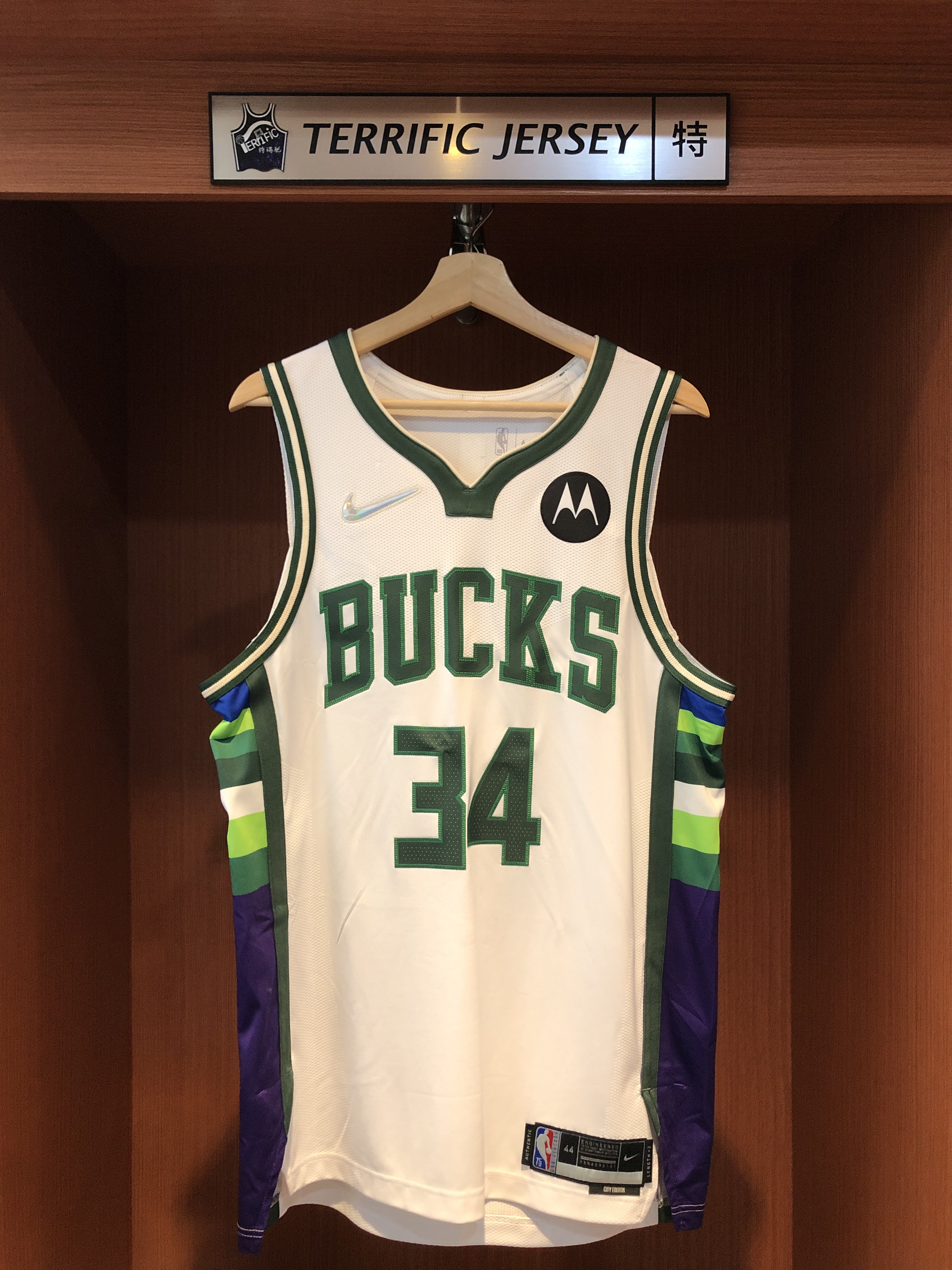 NBA球衣 Giannis Antetokounmpo 密爾瓦基公鹿城市 75周年 鑽石標 City Nike Authentic 球員版 電繡 含贊助商標 全新