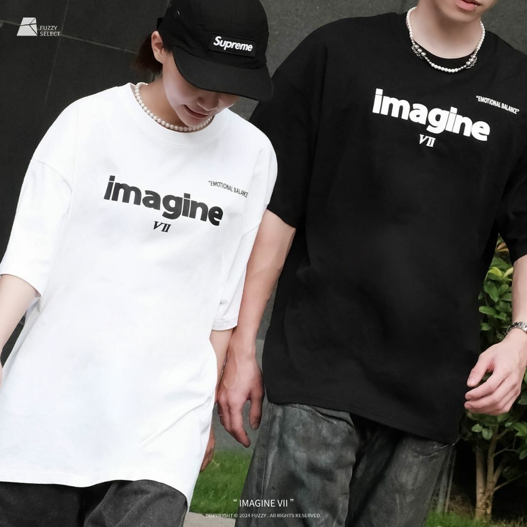 【逢甲 FUZZY】Imagine VII Tee 潮流 日常 美式 圖案 Logo 短T 短Tee 黑 白 灰