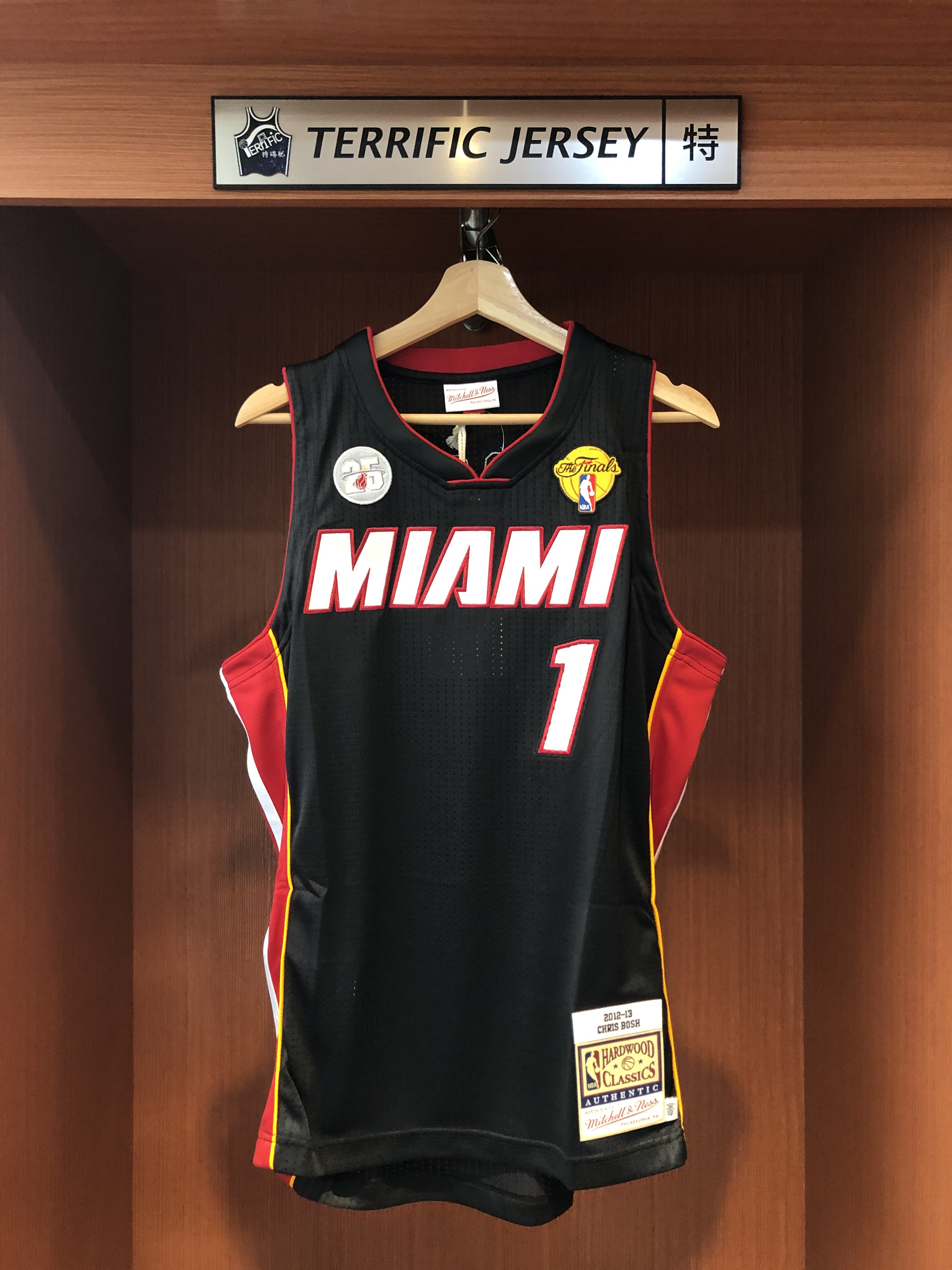 NBA球衣 Chris Bosh 邁阿密熱火 03-04黑 雙章 冠軍章 25周年 M&N Authentic 球員版 電繡 全新