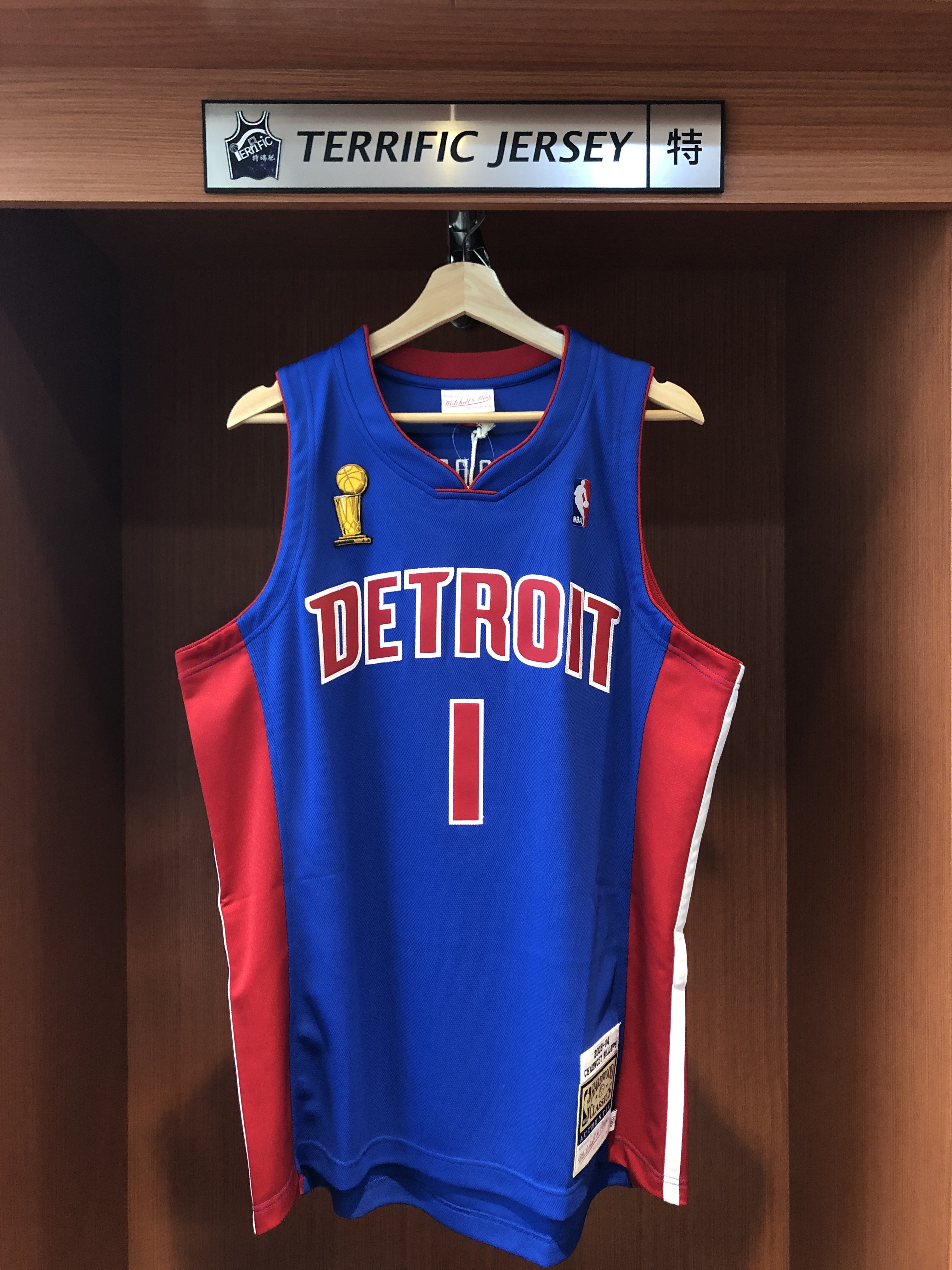 NBA球衣 Chauncey Billups 底特律活塞 03-04 金盃藍 M&N Authentic 球員版 電繡 全新