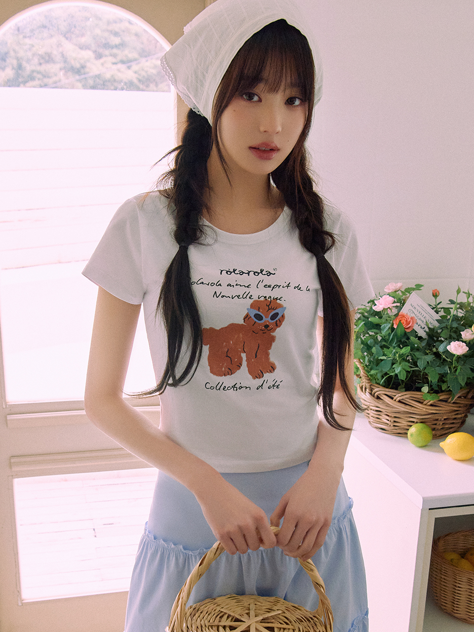 ウォニョンモデル[ROLAROLA] ROLA SUNGLASSES PUPPY T-SHIRT ROLAROLA ROLA SUNGLASSES PUPPY T-SHIRT