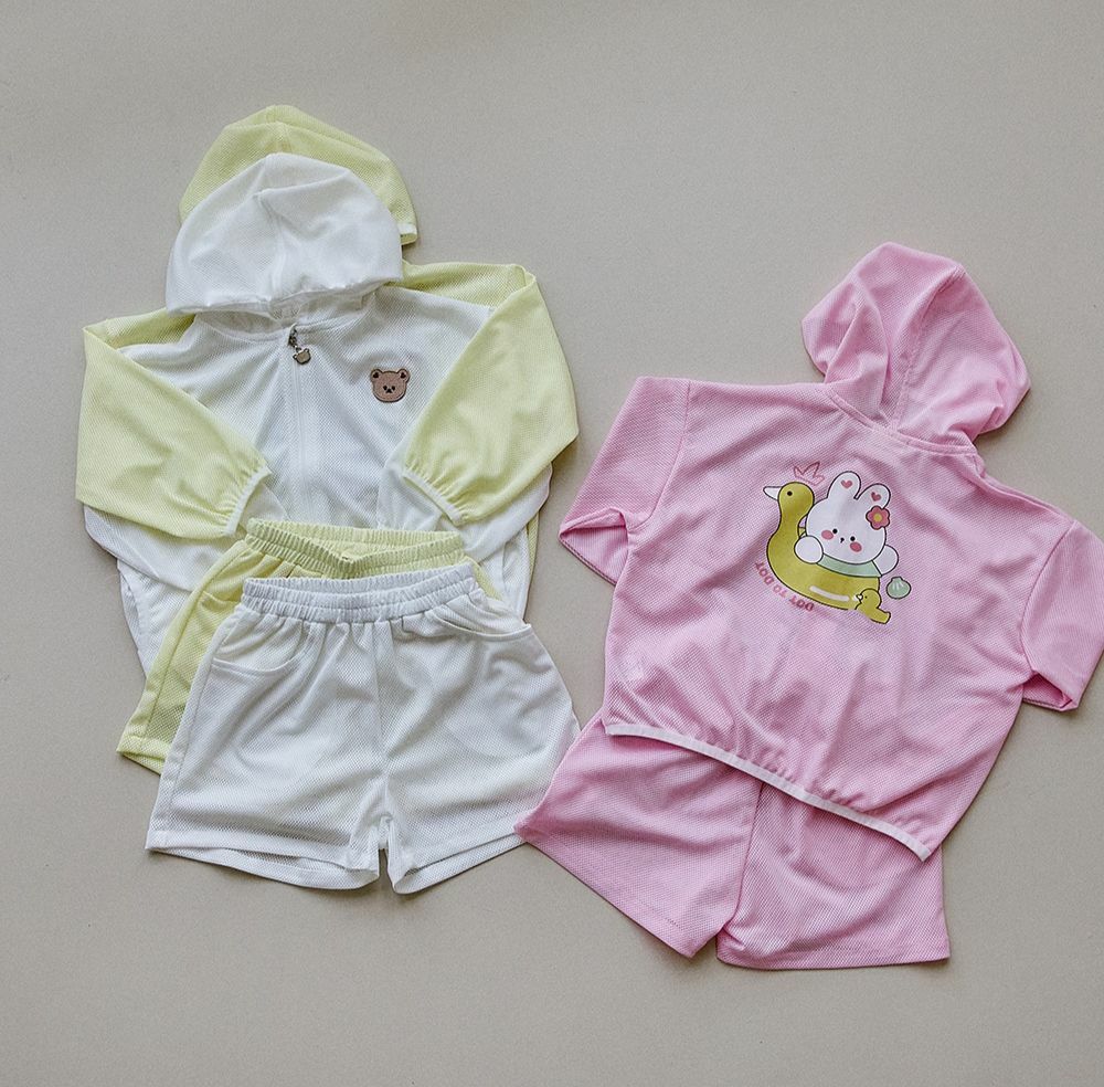 24S/S🌞Summer夏日水上樂園系列-透清涼拉鍊上下套裝