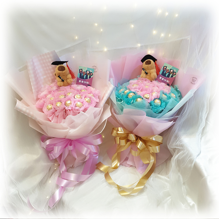 卡比巴拉花束,卡皮巴拉30支金莎分享花束,卡比巴拉畢業花束,卡皮巴拉畢業花束,capybara bouquet