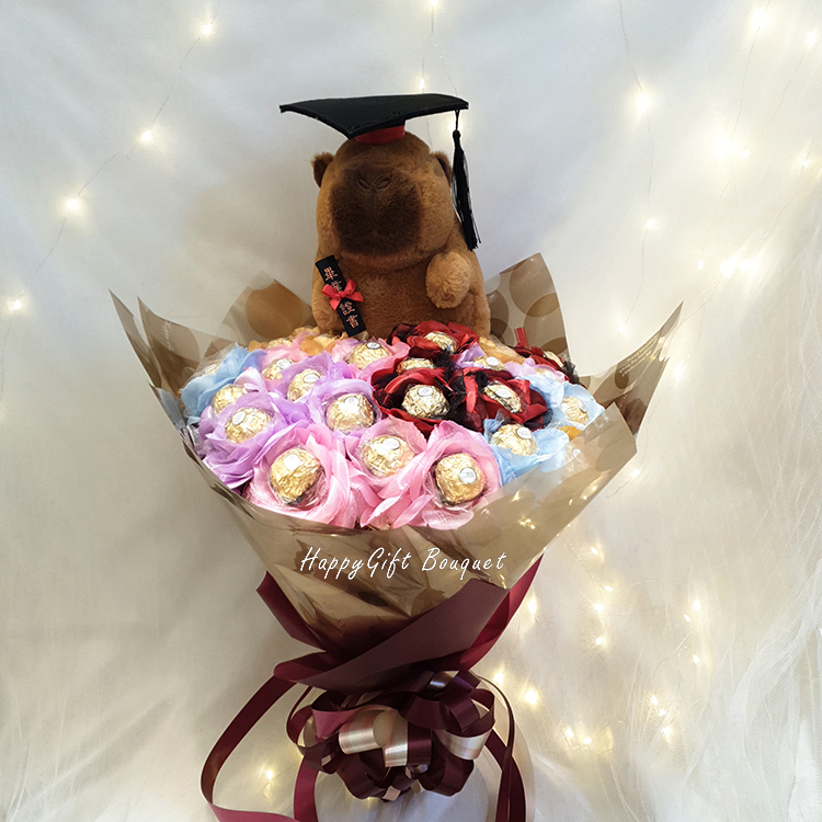 卡比巴拉花束,卡皮巴拉金莎分享花束,卡比巴拉畢業花束,卡皮巴拉畢業花束,capybara bouquet