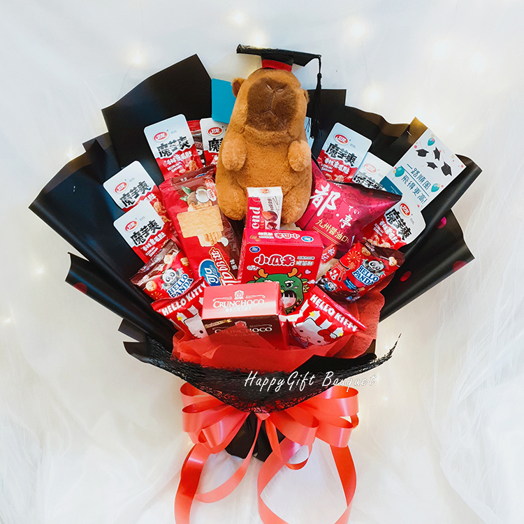 卡比巴拉花束,卡皮巴拉零食花束,卡比巴拉畢業花束,卡皮巴拉畢業花束,capybara bouquet