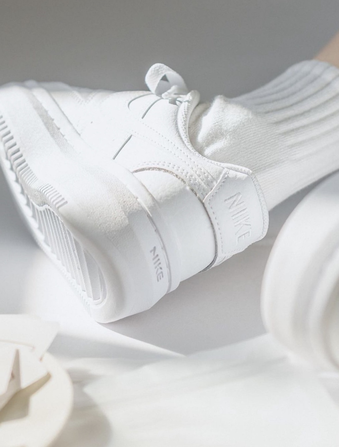 Nike Court Vision Alta 全白 皮革 厚底 小白鞋 女款 DM0113-100/預購