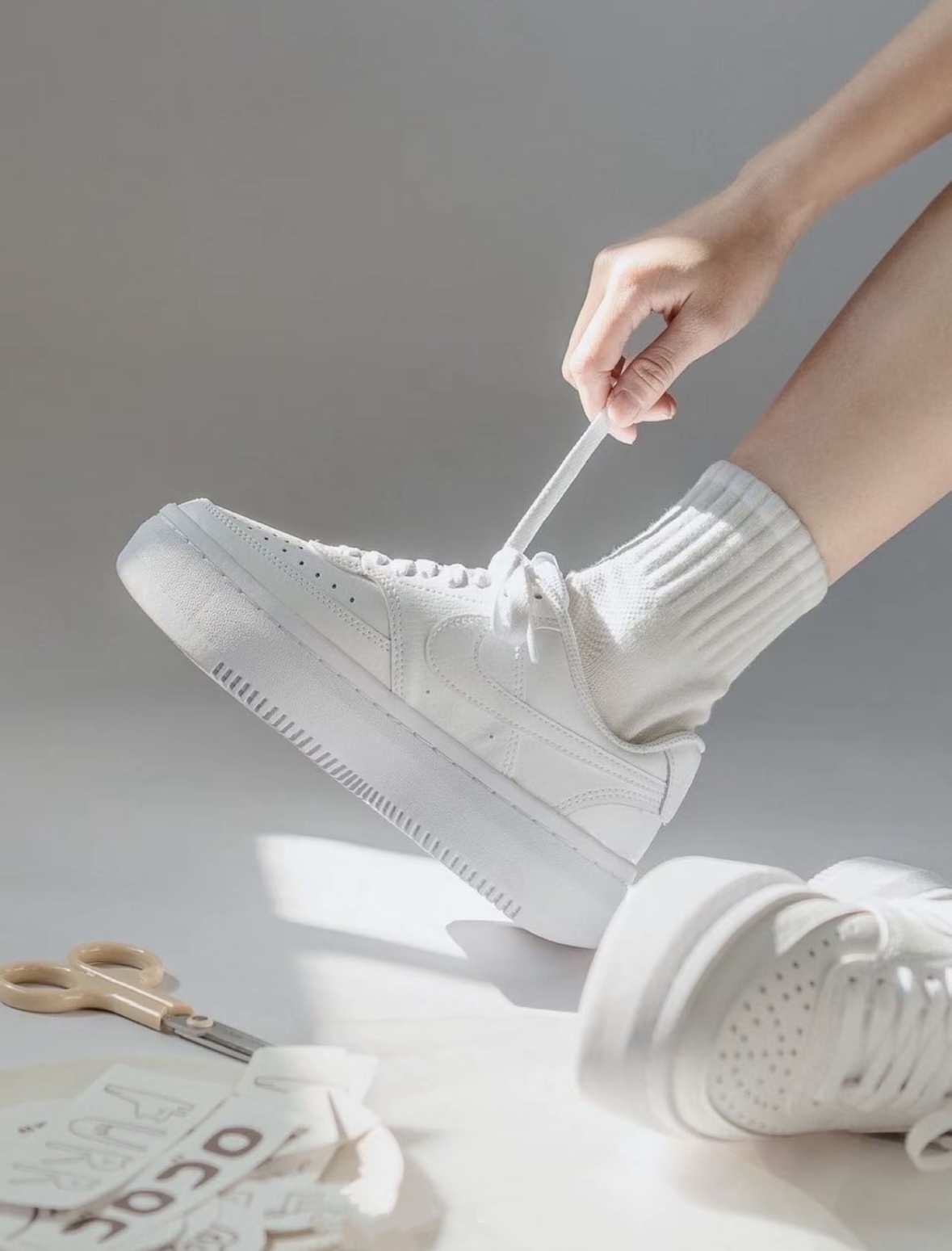 Nike Court Vision Alta 全白 皮革 厚底 小白鞋 女款 DM0113-100/預購