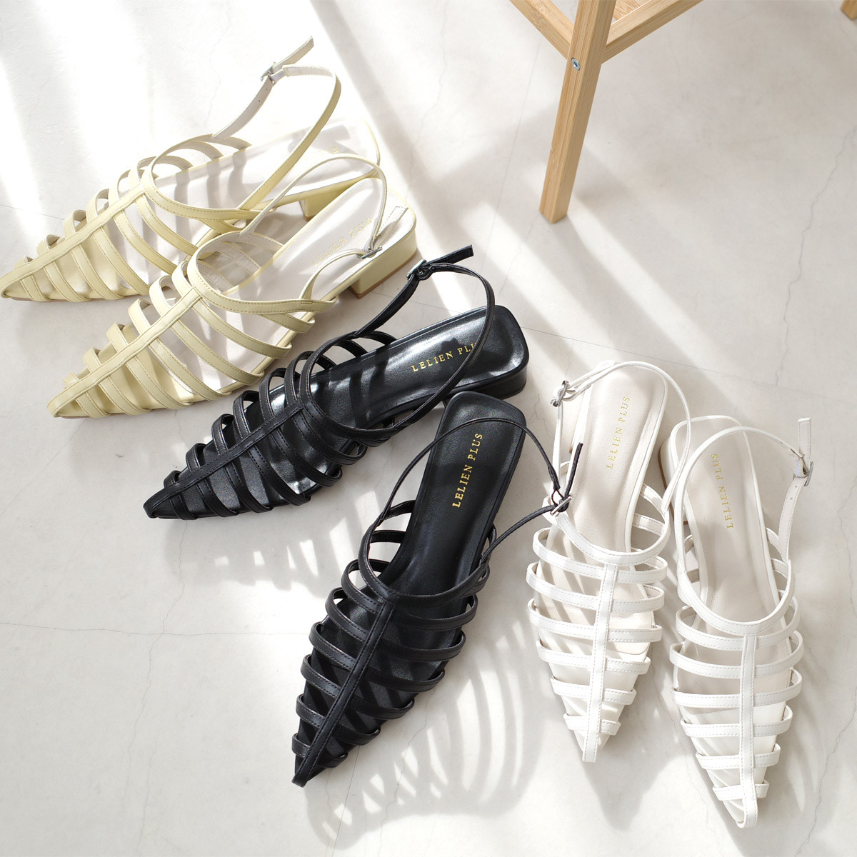 尖頭3公分後綁帶低跟涼鞋 超好走女鞋