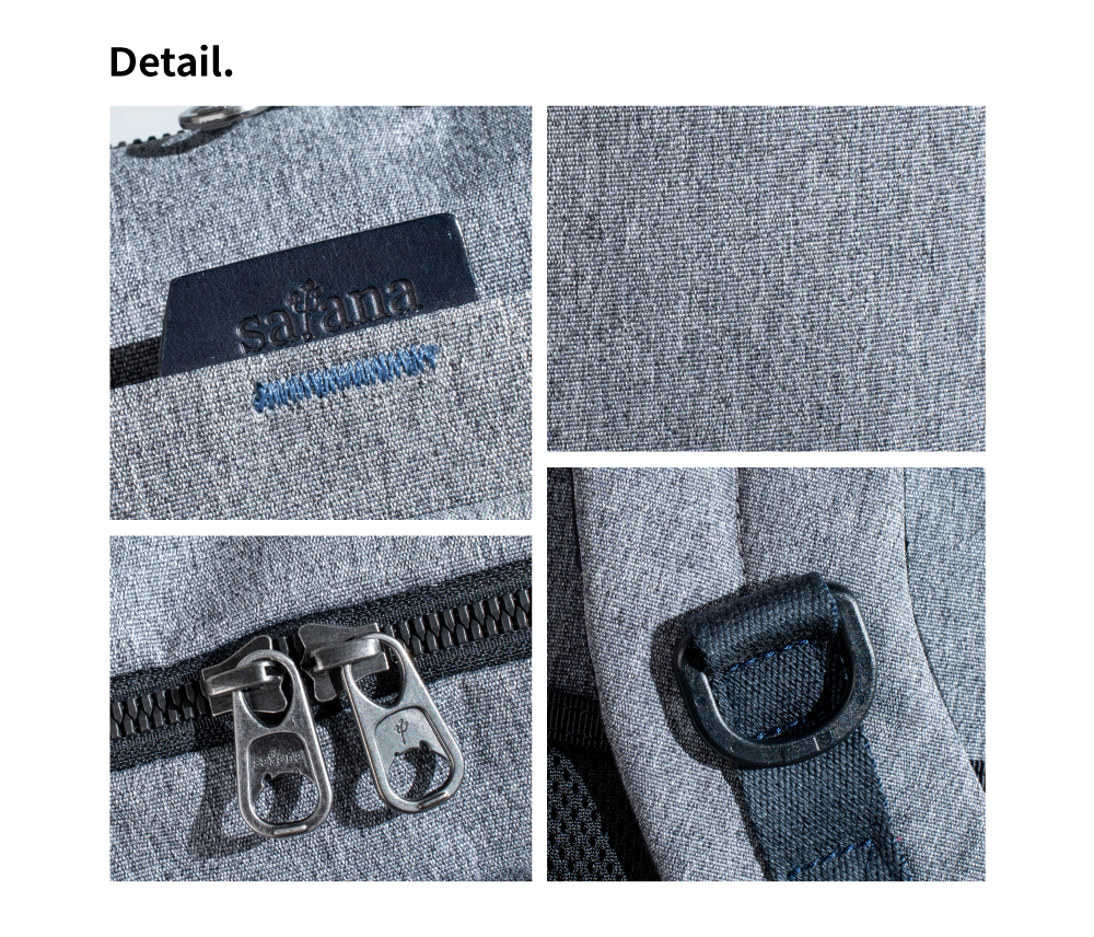 satana Fresh 青職人個性後背包-麻花灰 SFG0011-707 細節特寫照