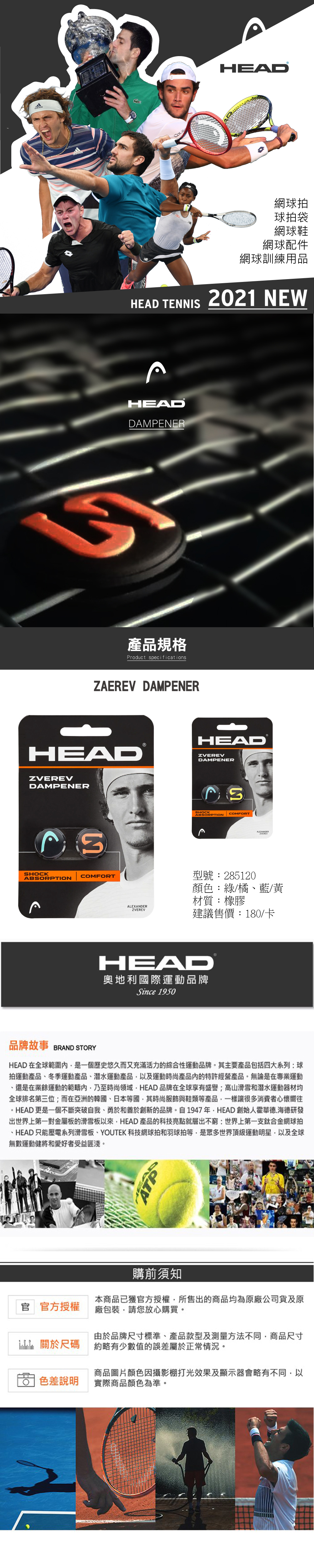 HEAD ZVEREV DAMPENER 壁震器