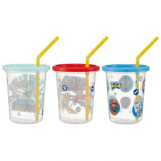 日本製 Skater Paw Patrol 吸管派對水杯隨身杯 320ml 3個裝