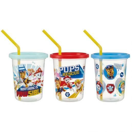 日本製 Skater Paw Patrol 吸管派對水杯隨身杯 320ml 3個裝