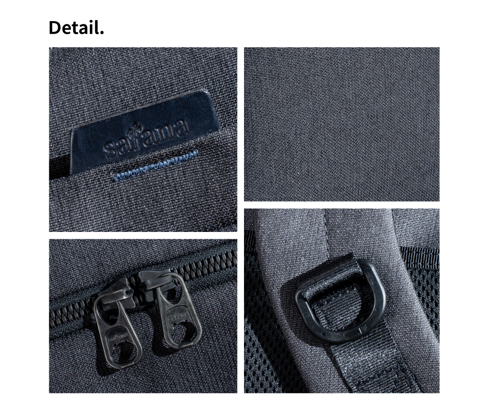 satana Fresh 青職人個性後背包-石墨黑 SFG0011-728 細節特寫照