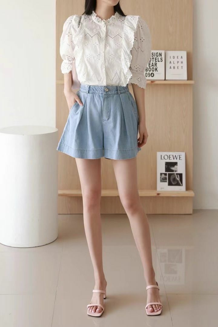 PANTS#14406🤎超長腿傘型短牛