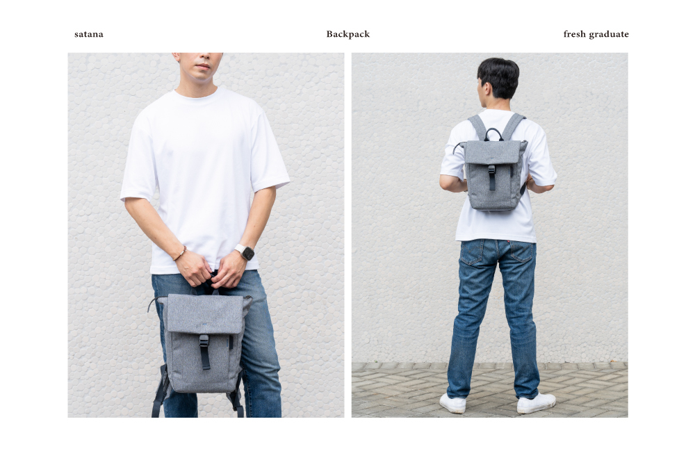 satana Fresh 青職人俐落率性後背包-麻花灰 SFG0091-707 男生兩用照