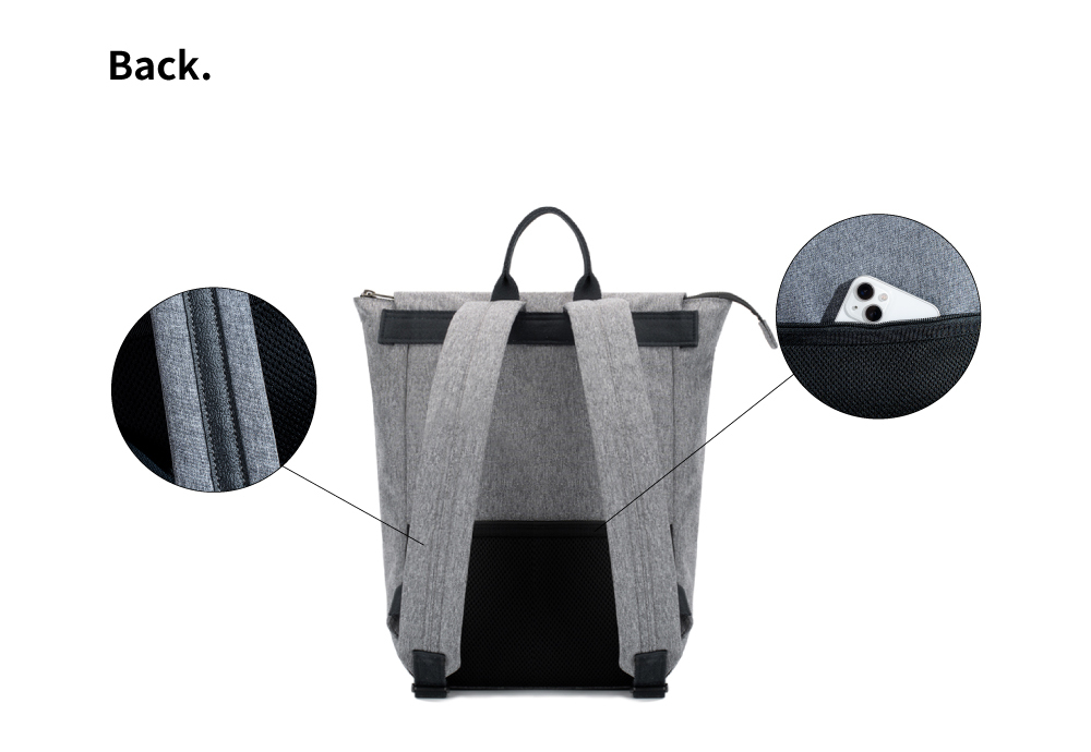 satana Fresh 青職人俐落率性後背包-麻花灰 SFG0091-707 背面照