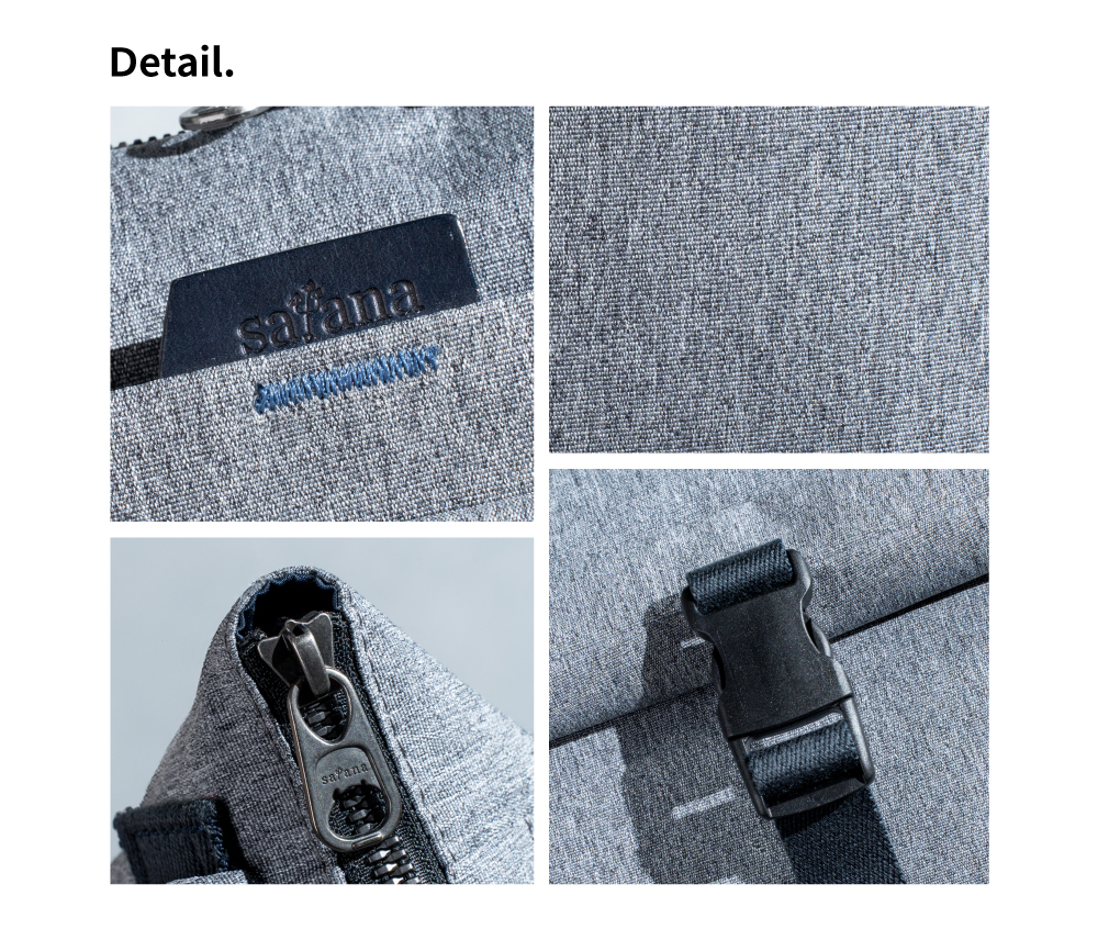 satana Fresh 青職人俐落率性後背包-麻花灰 SFG0091-707 細節特寫照