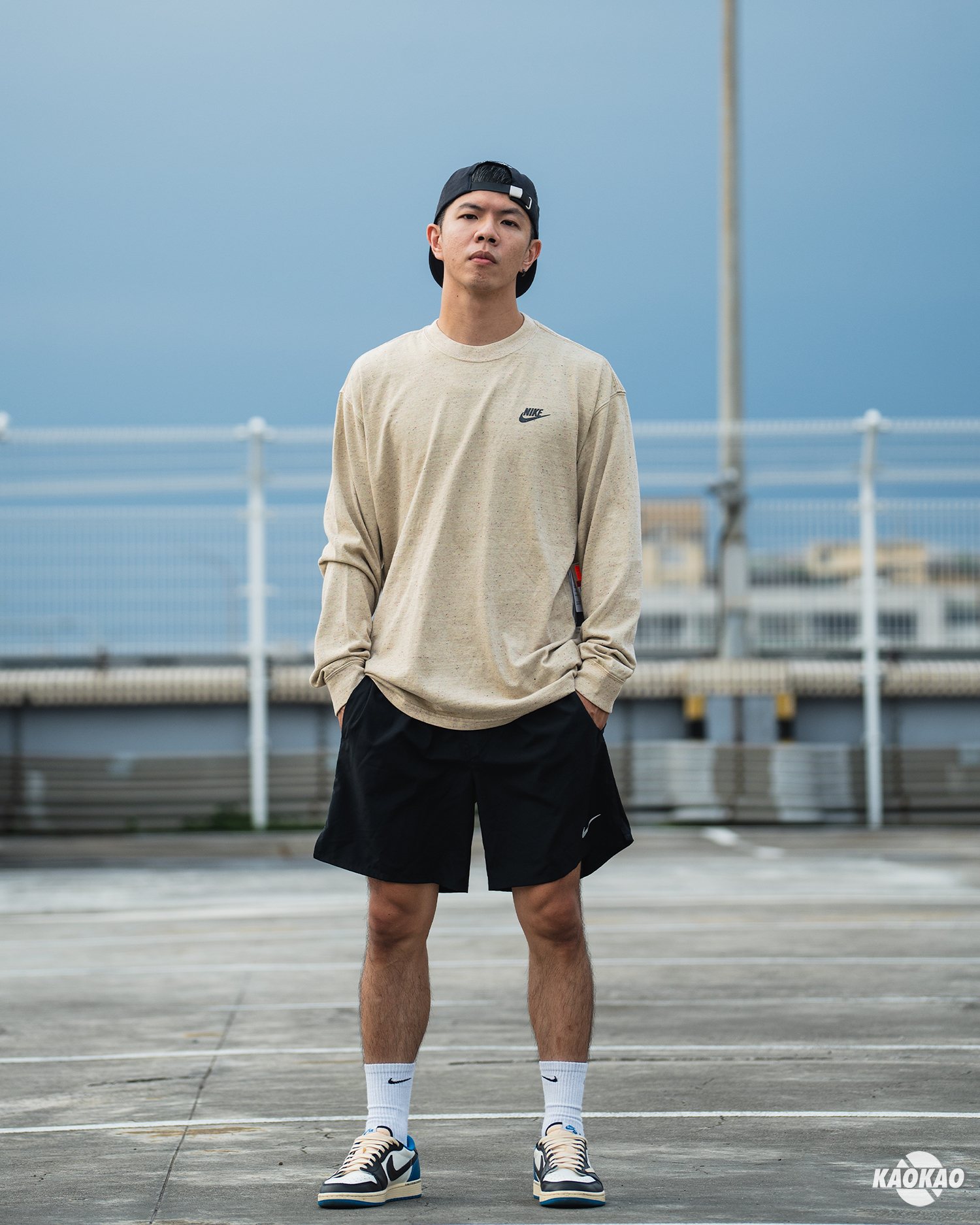 Nike S/P 圓領仿舊 刺繡logo薄長袖 運動【DX1002-250】