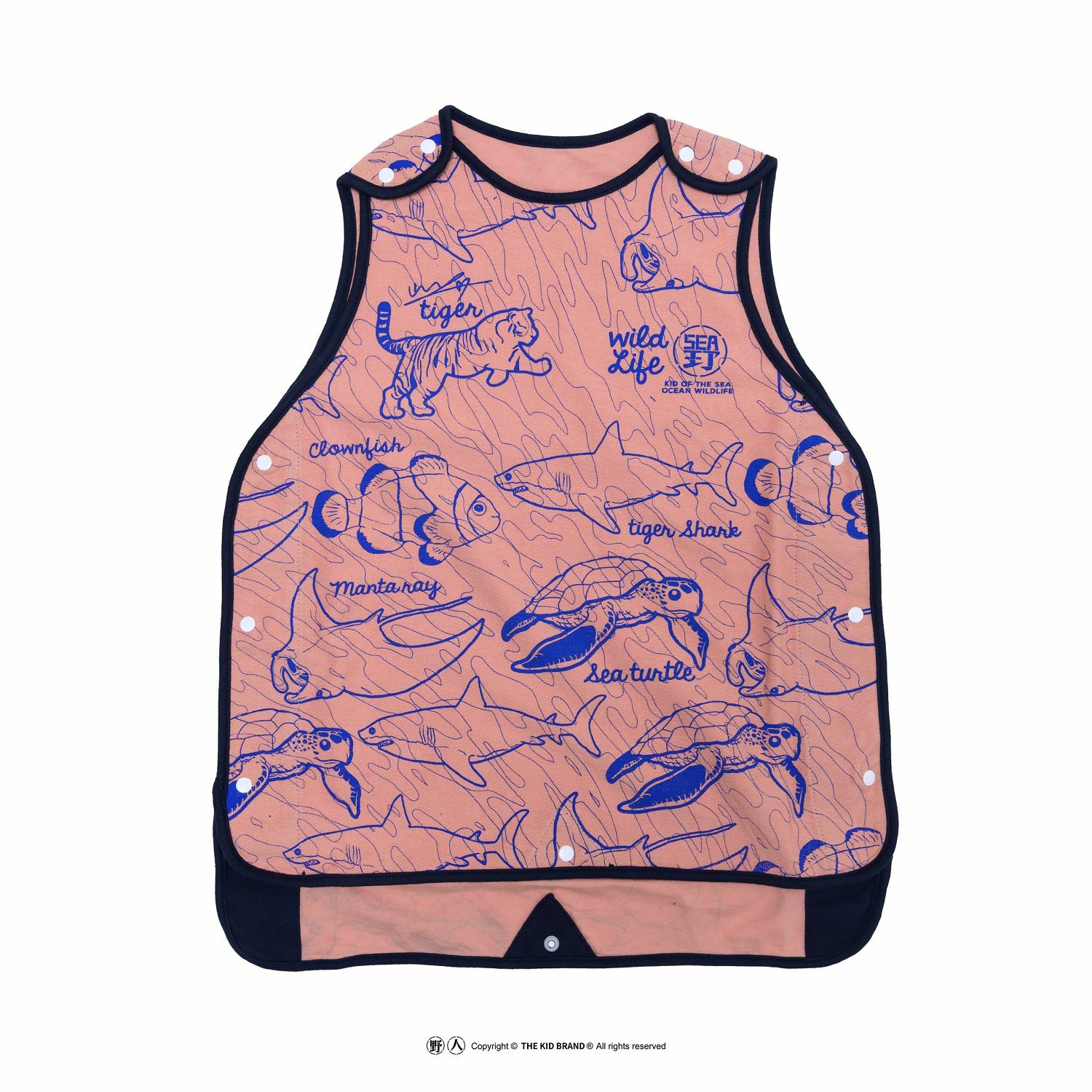 KID ® 滿版動物防踢被 珊瑚橘