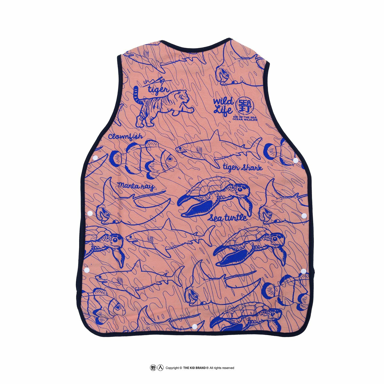 KID ® 滿版動物防踢被 珊瑚橘