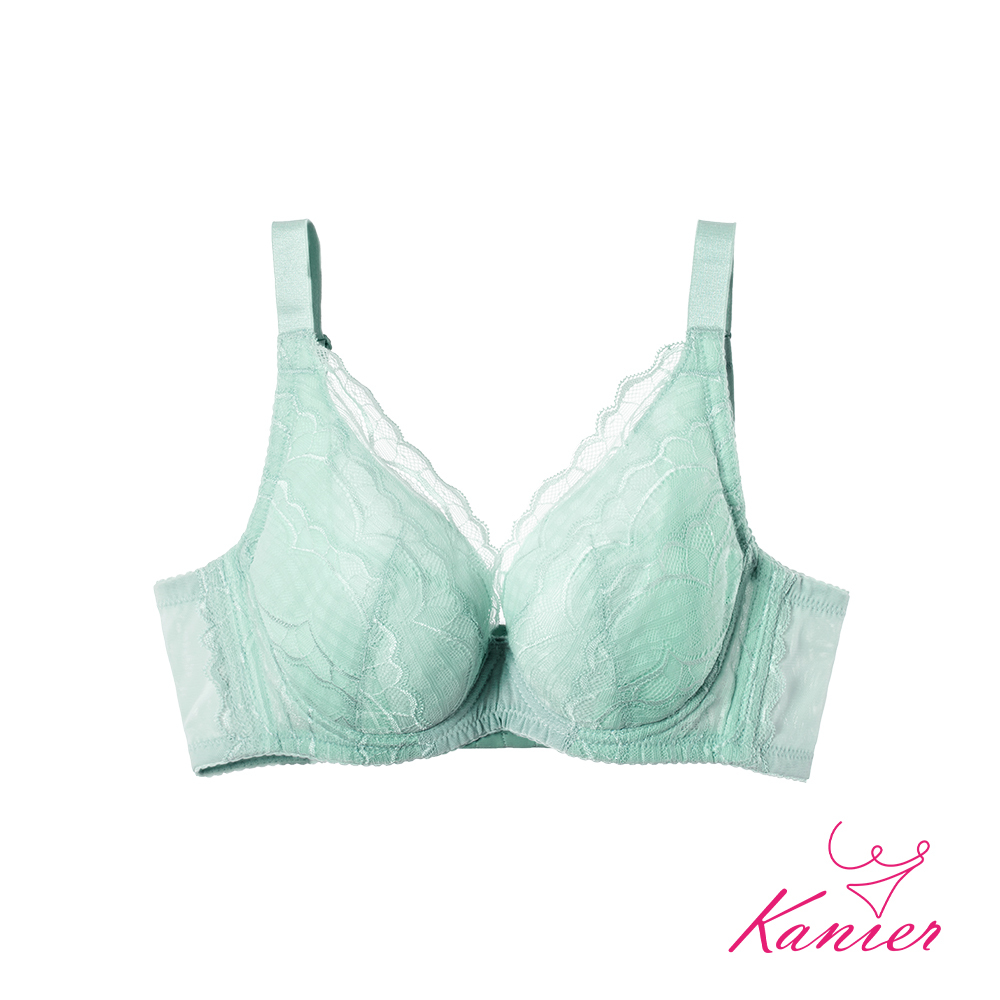 【Kanier卡妮兒】想入翡翡 蕾絲集中型包覆內衣【1305 冰飄綠 -C / D / E / F罩杯】