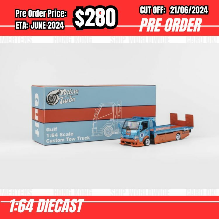 PO-$280 * Micro Turbo * 1:64 Custom Tow Truck Gulf [OD18/06]