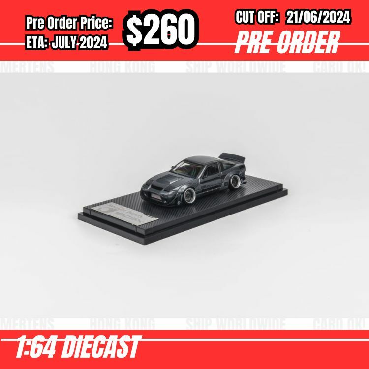 PO-$260 * Micro Turbo * 1:64 Nissan S13 Silvia 180SX Pandem Matt Grey [OD18/06]