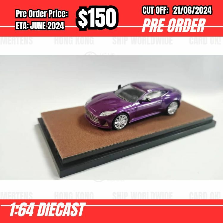 PO-$150 * XiaoGuang Model * 1:64 Aston Martin DB12 Coupe 2024 Purple [OD18/06]