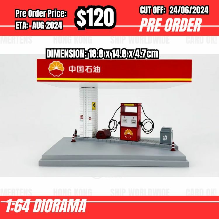 PO-$120 * Diorama Factory * 1:64 Diorama - Gas Station Petro (18.8 x 14.8 x 4.7cm) [OD18/06]