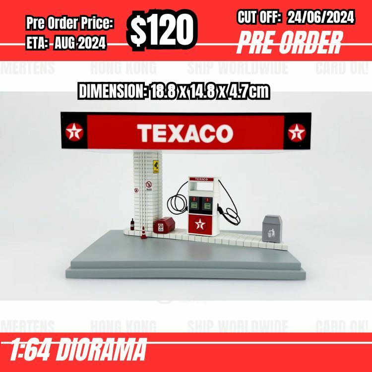 PO-$120 * Diorama Factory * 1:64 Diorama - Gas Station Texaco (18.8 x 14.8 x 4.7cm) [OD18/06]