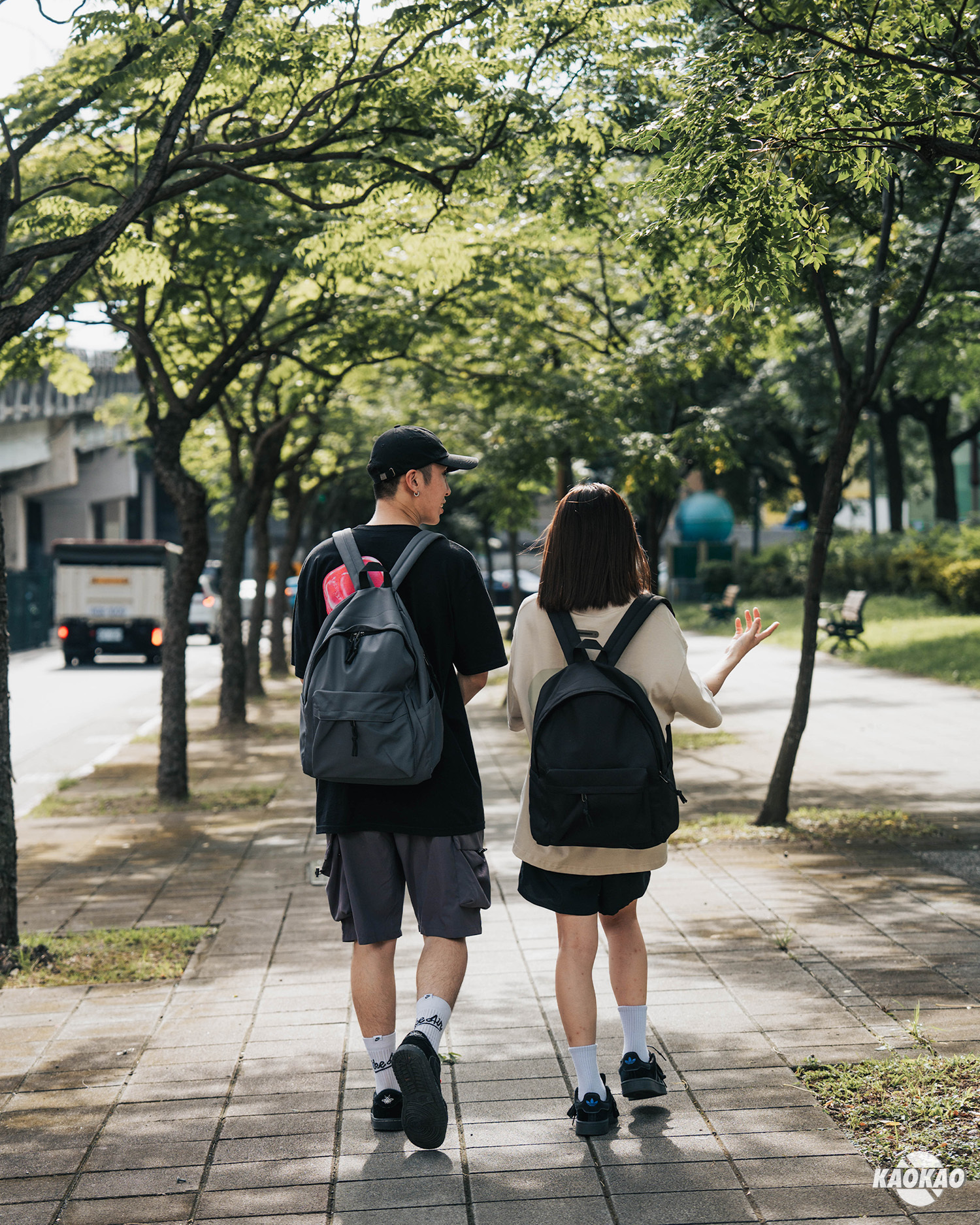 雙主袋 帆布紋後背包 雙肩包 電腦包