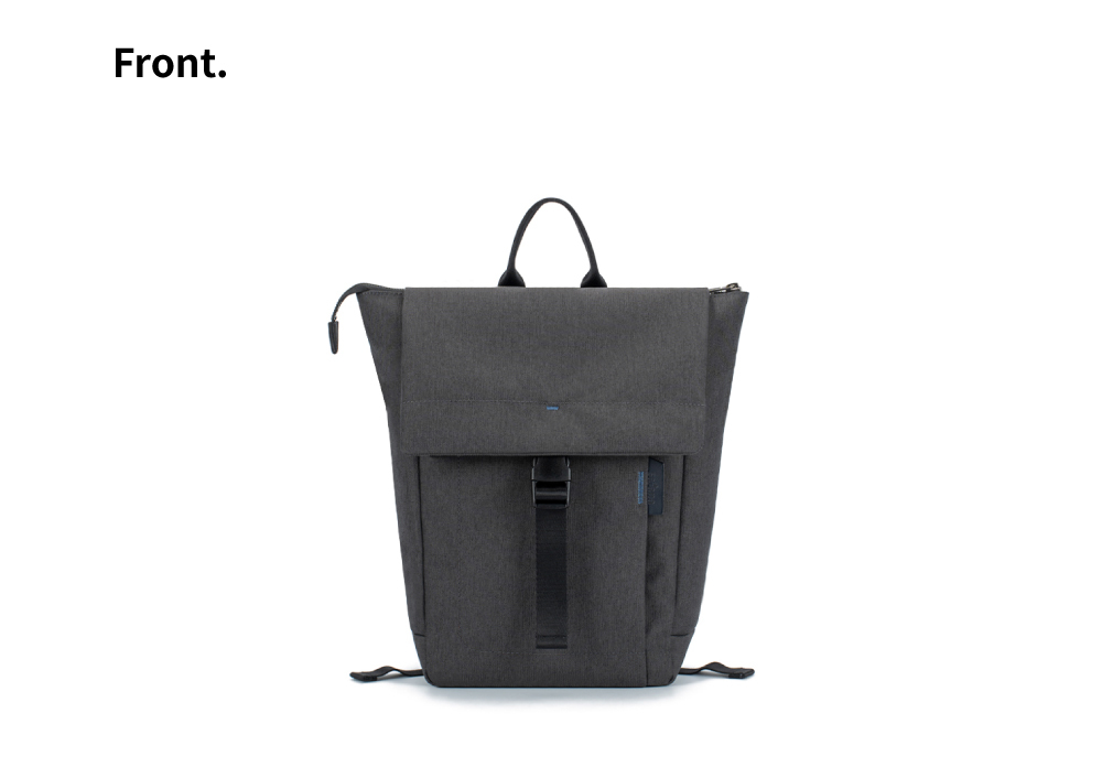 satana Fresh 青職人俐落率性後背包-石墨黑 SFG0091-728 正面照